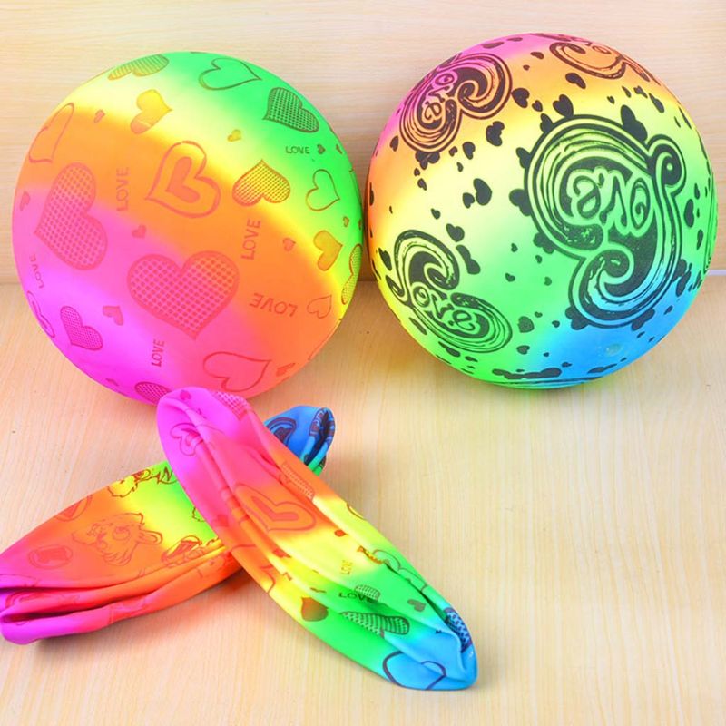 10pcs/set Children Summer Inflatable Beach Balls Kids Outdoor Indoor Swimming Pool Garden Soft Rainbow Volleyball Child