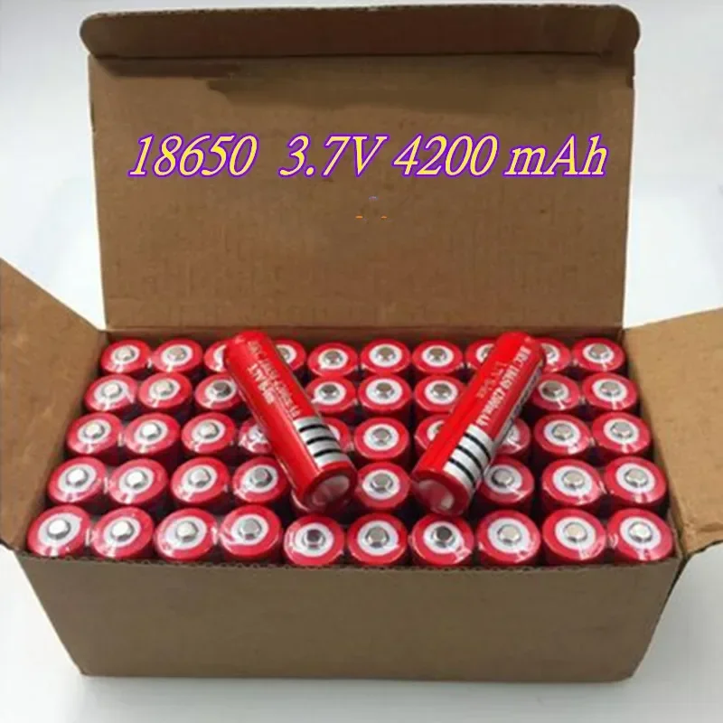 100% original 18650 Rechargable Battery 18650 3.7 V Battery for LED Lantern torch+USB Charger