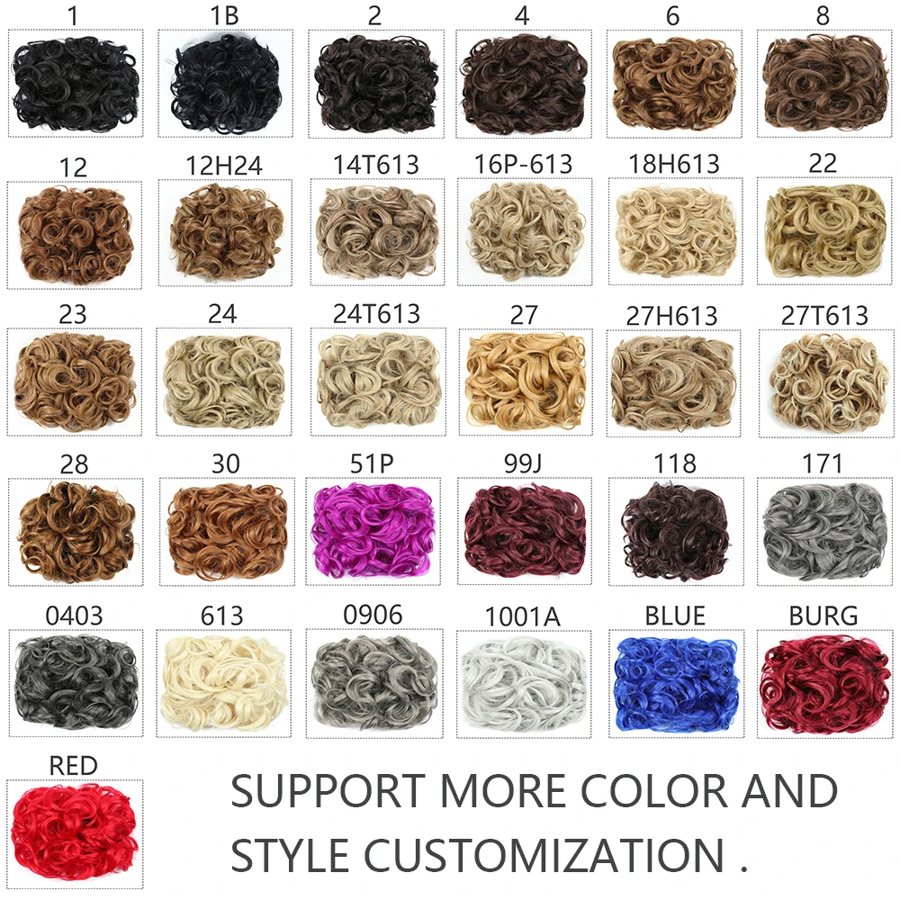 Moño de pelo sintético para mujer, moño rizado marrón Rubio, moño desordenado, peine, Clip en extensión de cabello, Updos, postizos