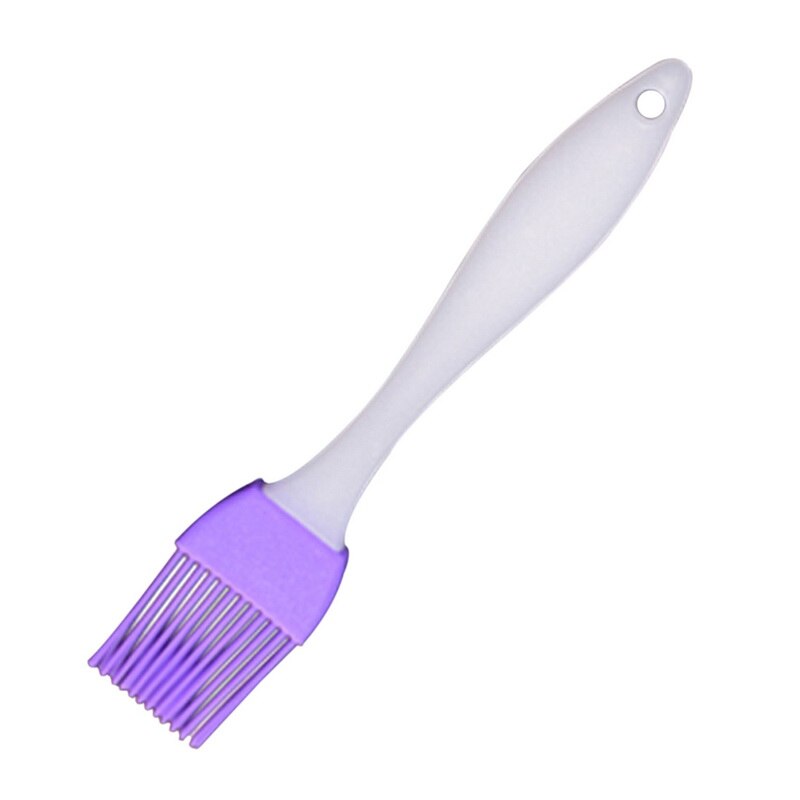 1Pc Colorful Silicone Oil Brush Baking Liquid Oil Pen Cake Butter Bread Pastry Brush BBQ Tools Safety Kitchen Basting Brush: 17x3.2cm purple
