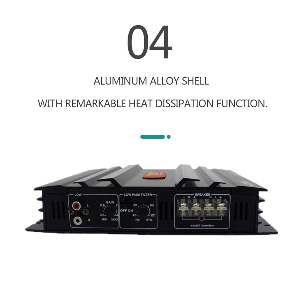 1pc 24 V Amplifier 2 Way Channel High Power Max 3800w Mosfet Stereo Van Bus Acoustic Booster Car Amp