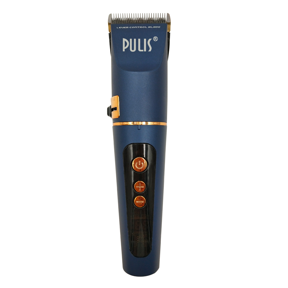PULIS Professionele Tondeuse 2500 mAh Oplaadbare Tondeuse Mannen Kapsel Machine Keramische Blade Krachtige Motor 4 Limiet Kammen: Blauw / eu stekker
