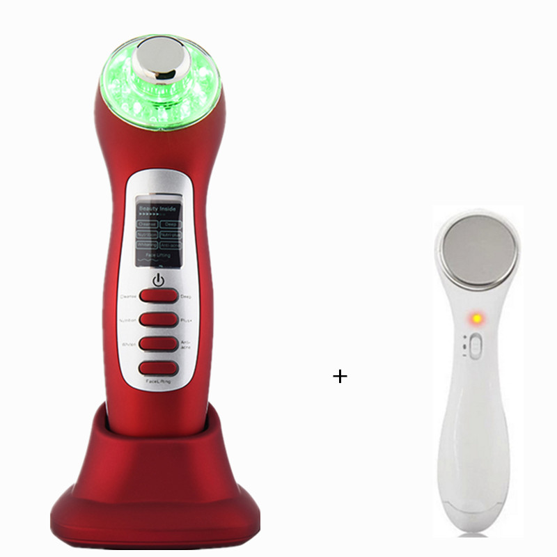 ultraschall 3MHz Galvanische 7 in 1 Haut Gesichts Pflege LED Blau verrotten Licht Photon Mikro-strom Aufzug hautstraffung Schönheit Gerät: 12