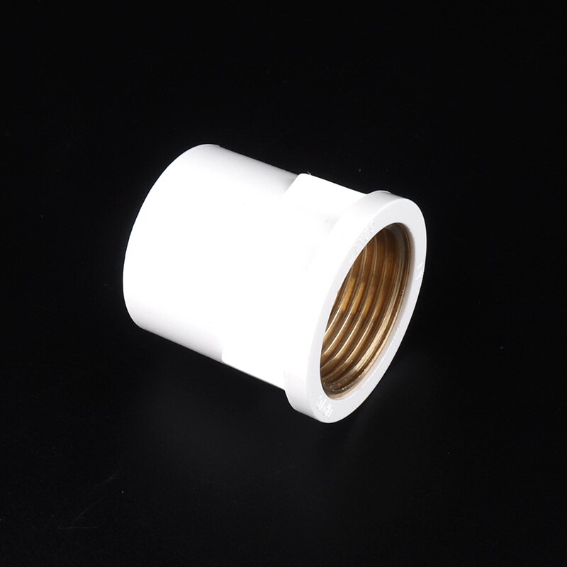 2pcs 1/2, 3/4, 1Inch PVC Brass Straight Connectors Metal Female Thread PVC Joints for Home Garden Irrigation