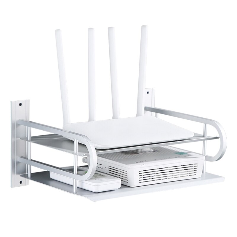 Metal Wireless Wifi Router Storage Box Telephone Storage Rack Wall Mounting TV Set-Top Box Holder Rack Metal Shelf Bracket