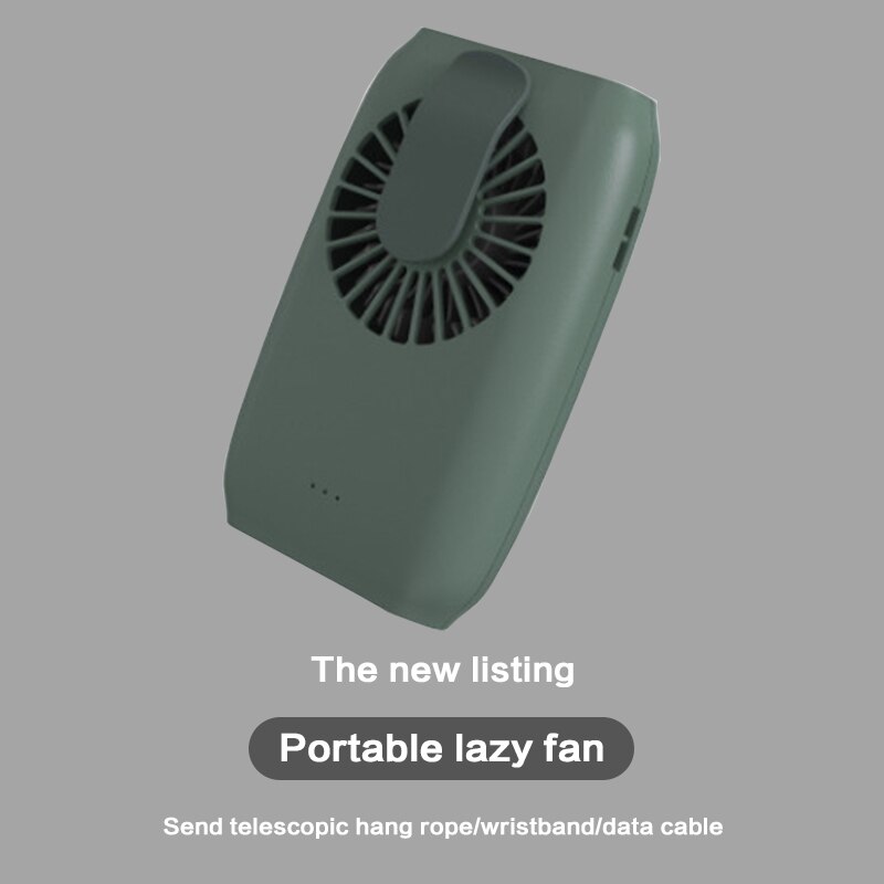 Mini ventilador de cintura colgante con carga USB para el cuello, portátil, multifunción, de escritorio, pequeño, para viajes al aire libre