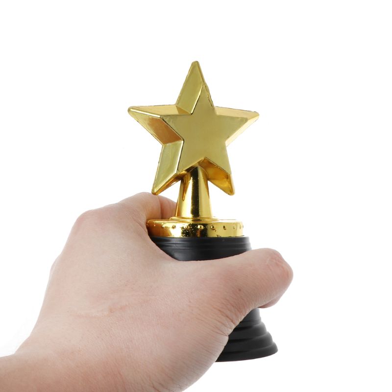 12PCS Star Gold Award Trophies 4.5&quot; Gold Star Trophy For Awards Winners Oscar Awards Parties Bulk School