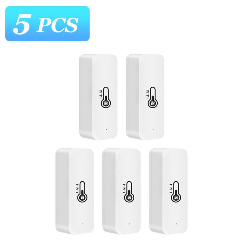 ZigBee Smart Temperature And Humidity Sensor Smart Home Security Tuya Smart Life APP Control Work With Alexa Google Home: 5PCS