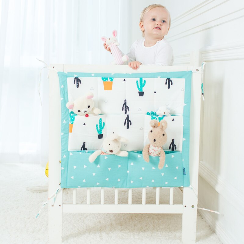 Baby hængende opbevaringstaske arrangør til babysenge krybbe arrangør babyseng tilbehør sengelomme nyfødt tremmeseng sengetøj vugge tremmeseng: No3