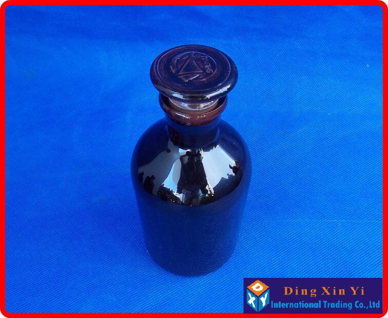 ( 4 pieces/lot)250ml Narrow mouth reagent bottle,250ml Narrow mouth Amber Laboratory Bottle with ground-in glass stopper