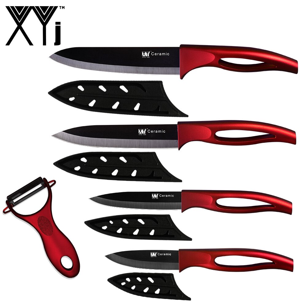 XYj Ceramic Kitchen Knife White Sharp Blade Zirconium 6"Chef Cooking Knife With Cutting Board Easy Clean Knife Set: C