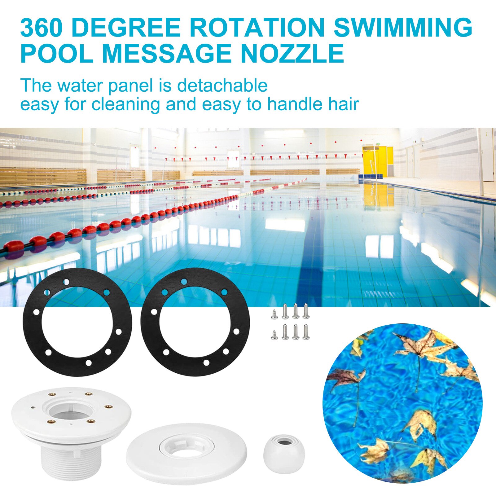 Swimming Pool Outlet Nozzle Spa Eyeball Jet Replacement 360 Degree Rotatable Opening Hydrostream Jet