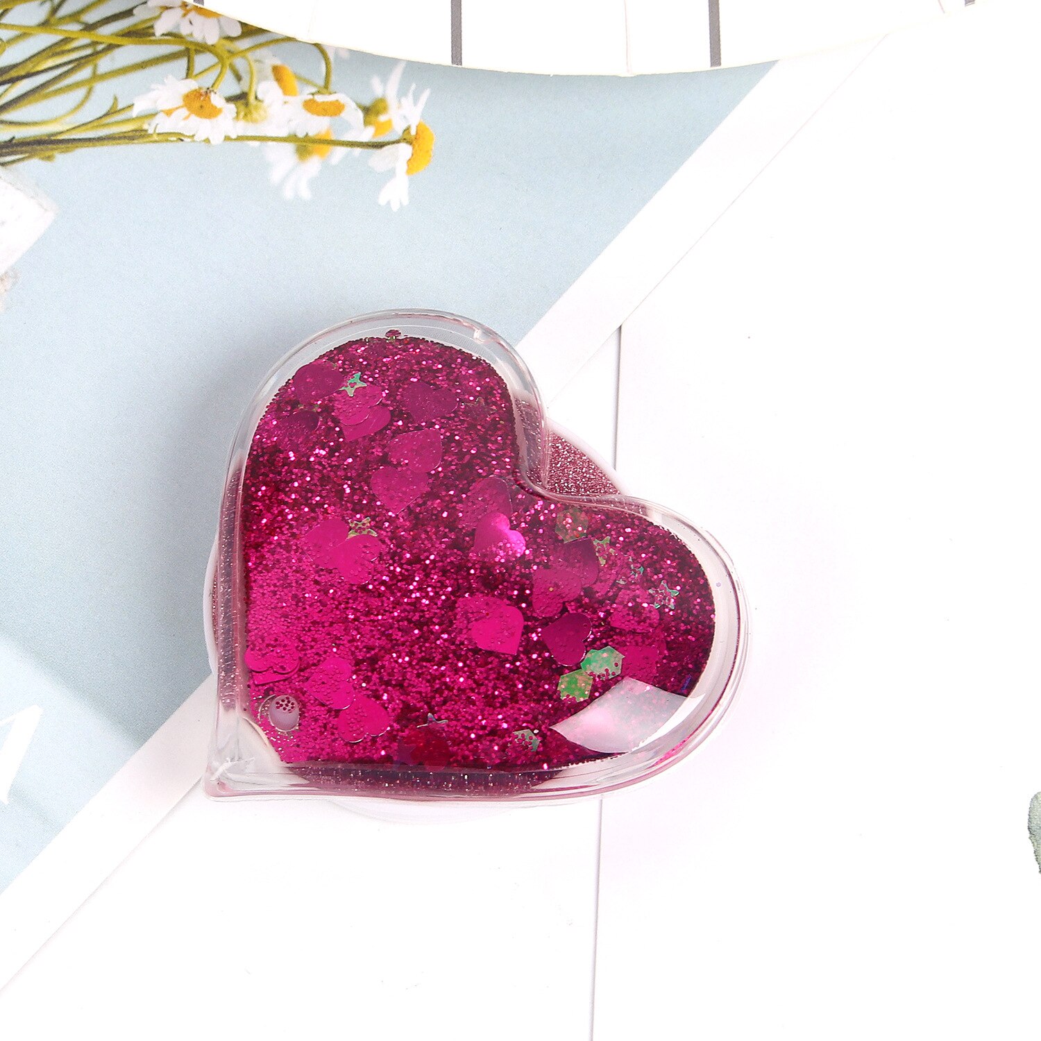 universal heart-shaped glitter mobile phone finger ring holder handle airbag holder accessories iPhone: 1