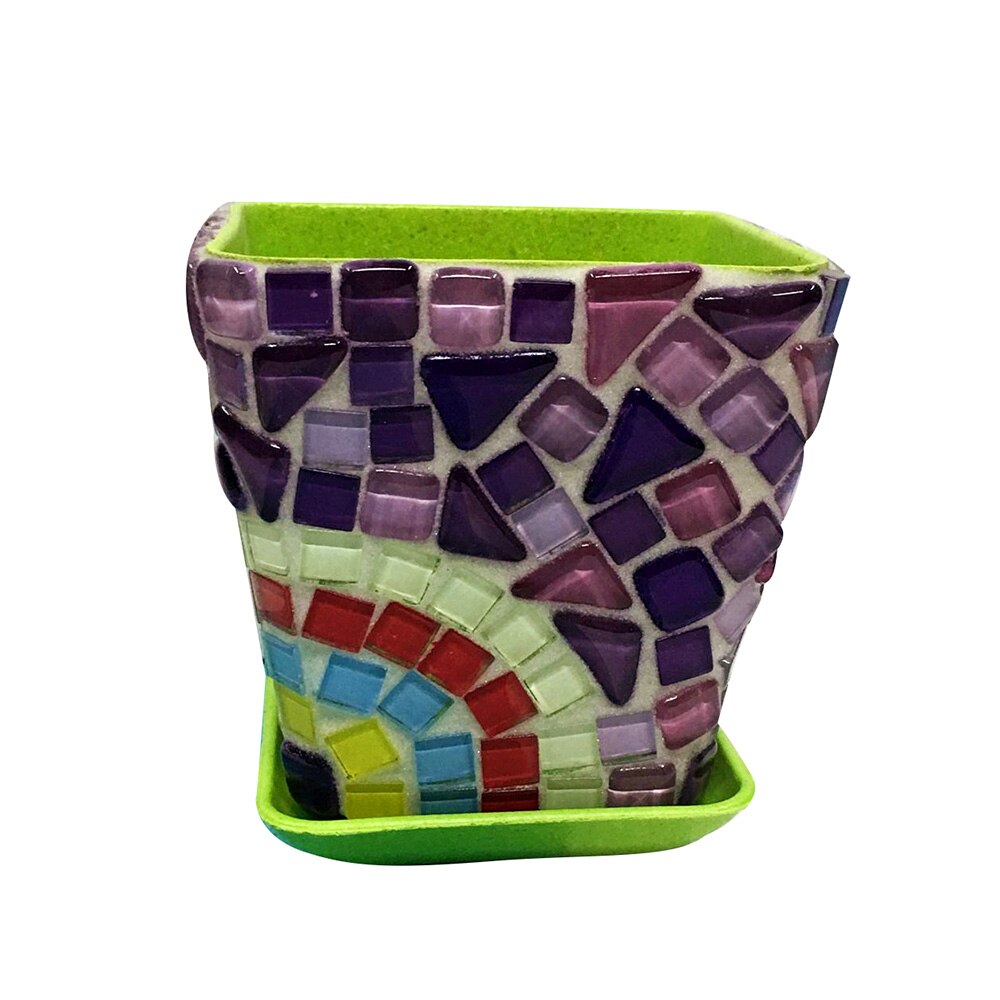 Mini maceta de plantas suculentas Multicolor, mosaico de arte polígono, azulejos, Material para manualidades y manualidades DIY: 1
