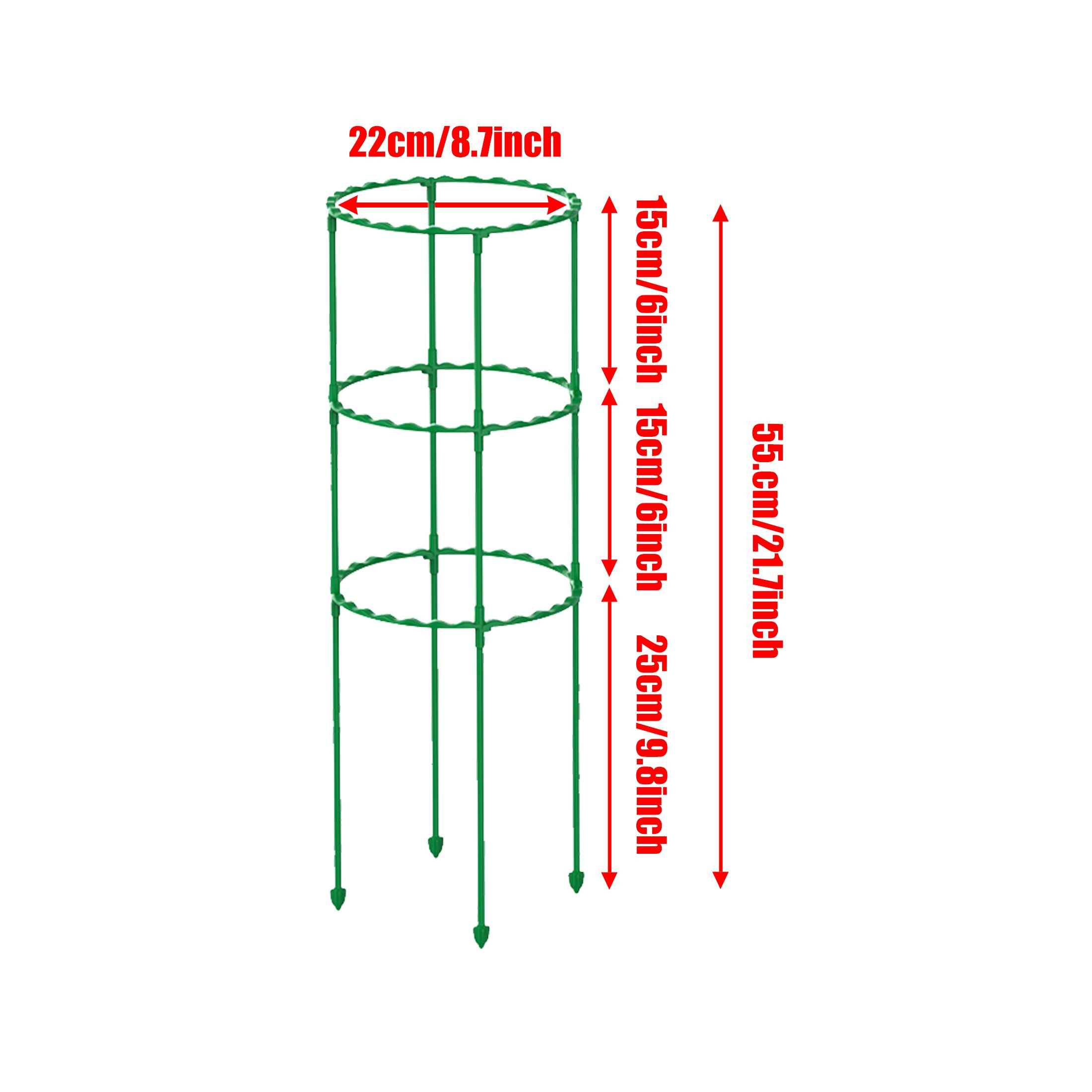Support de vigne grimpante pour plantes en pot, cadre de Support en acier revêtu de plastique pour fleurs et légumes, outils de Support en treillis pour plantes décoratives, 1 pièce: Or