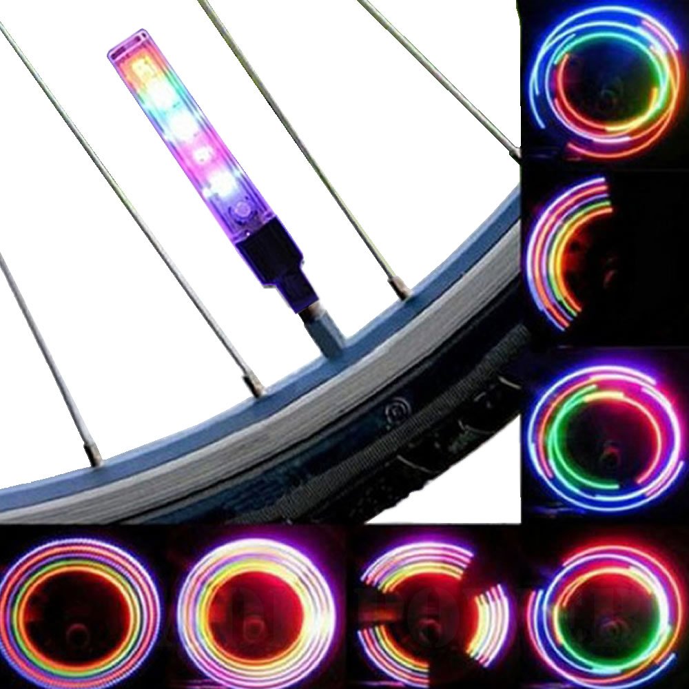5 førte super lyse cykel cykel dæk hjul ventil cap lys førte dæk dæk ventil hætter hjul eger førte lys tilbehør