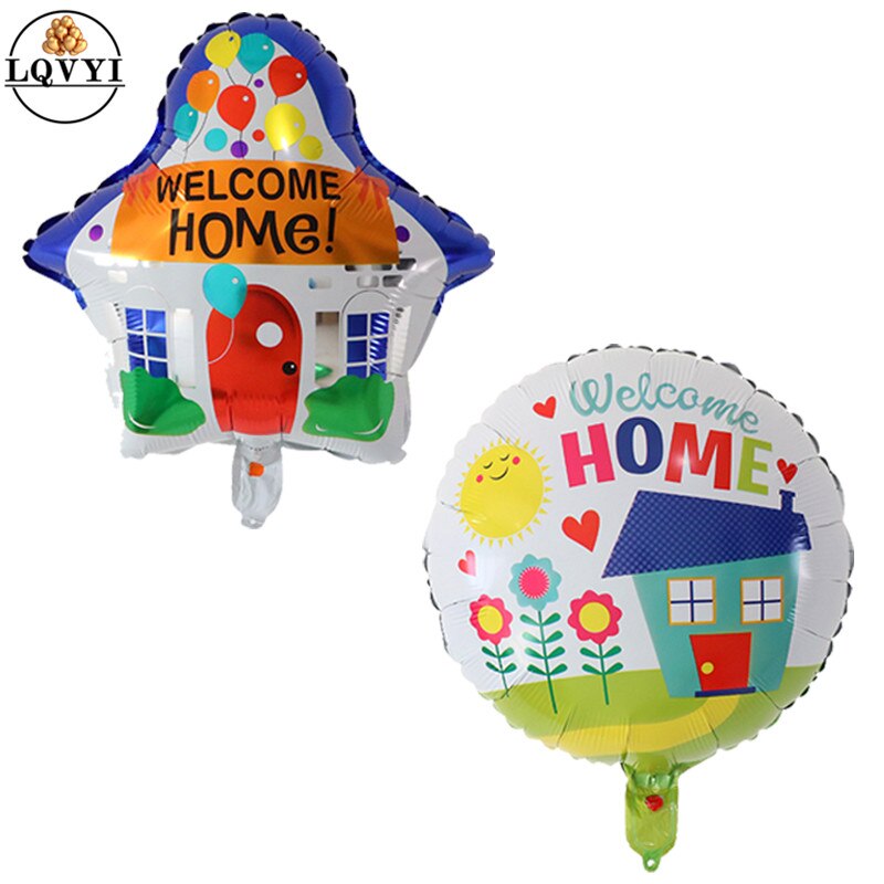 5/10pcs 18 inch Round Welcome Home Foil Balloons Air Globos for Welcome Go Back Home Birthday Party Balloons Decoration Supplies