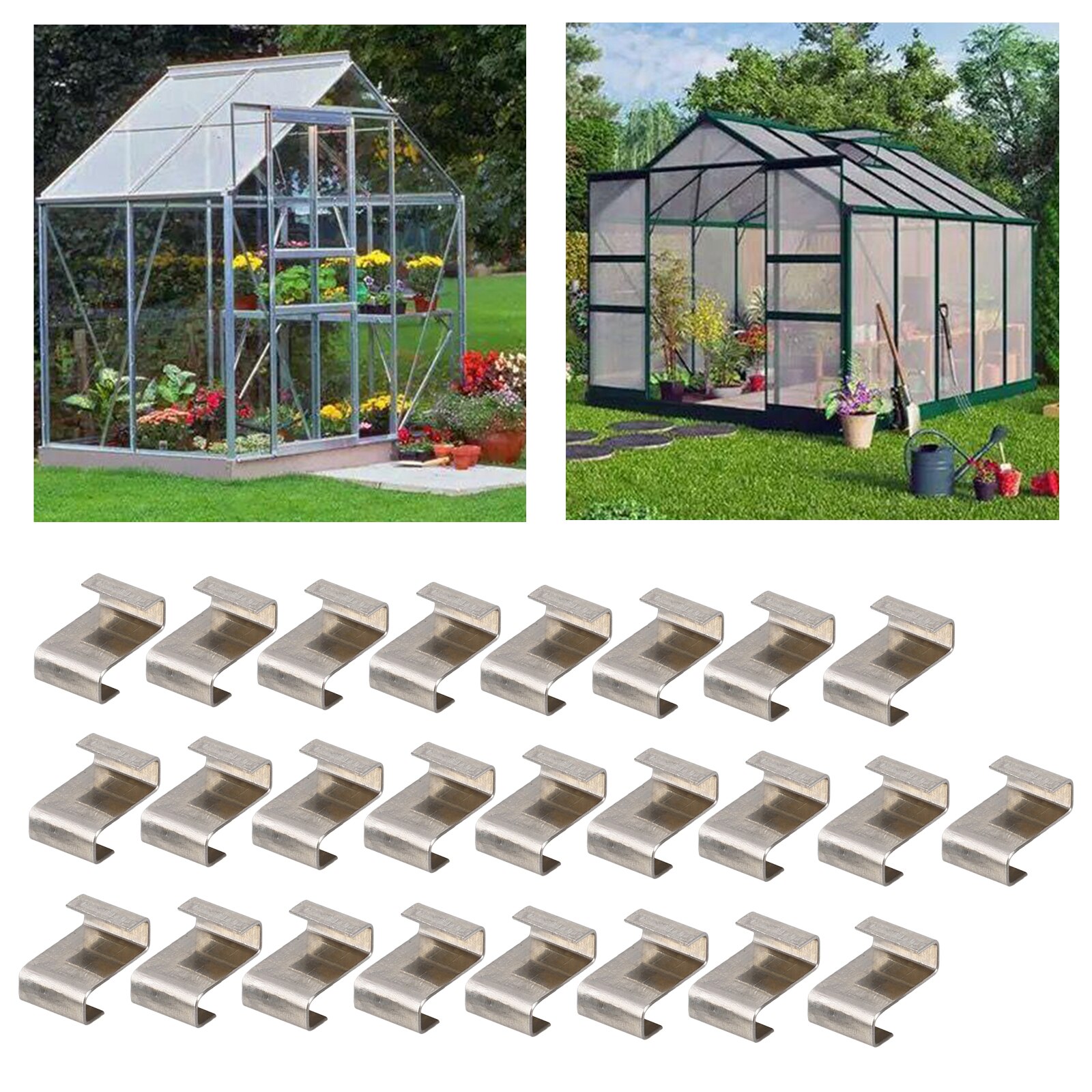 Set of 25 Greenhouse Glass Z Clips Glass Glazing Clips Overlap Spare Parts Greenhouse Glass Fixing Replacement