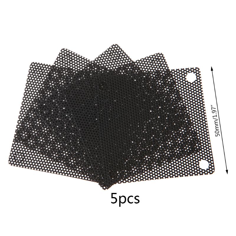 5PCS PC Computer Case Fan Cooler Dust Filter Dustproof Mesh 140mm Cuttable PVC Black: 5PCS 50mm