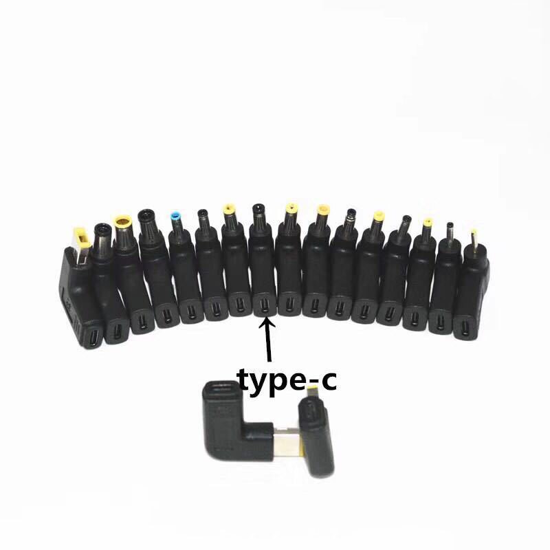 Adaptador de carregador de energia para laptop pd 65w tipo-c fêmea para dc macho plug quadrado 7.4*5.0mm para lenovo hp dell asus notebook conector