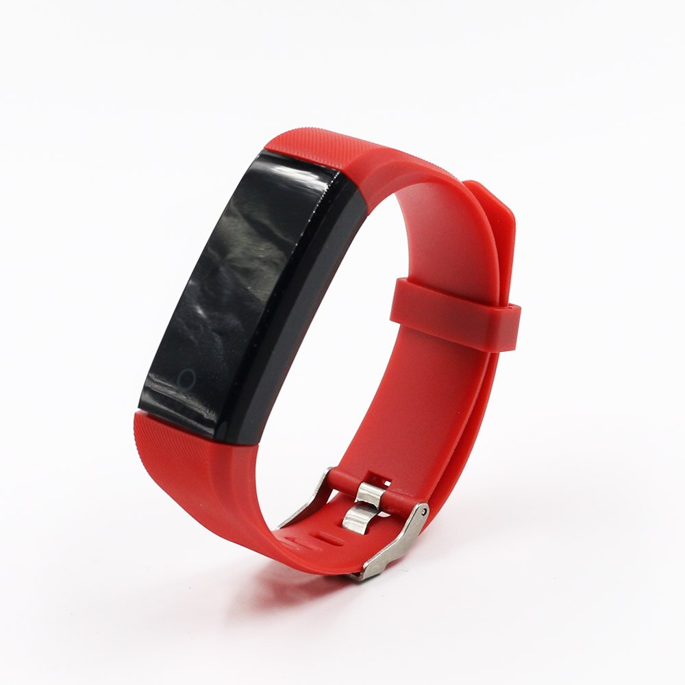 Slimme armband, 115 plus kleurenscherm, sportstappenteller, digitale fitnesstracker, bluetooth, waterdicht, slimme klok, usb-oplaadfunctie: Rood