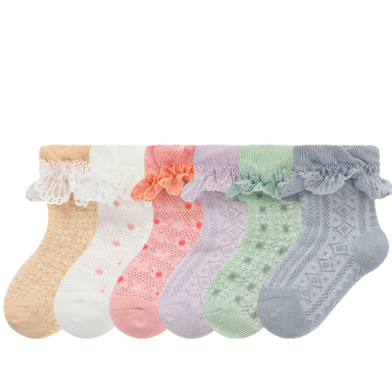Summer Children Thin Cotton Princess Socks Baby Infant Girls Sweet Breathable Mesh Lace Socks Clothes Accessories