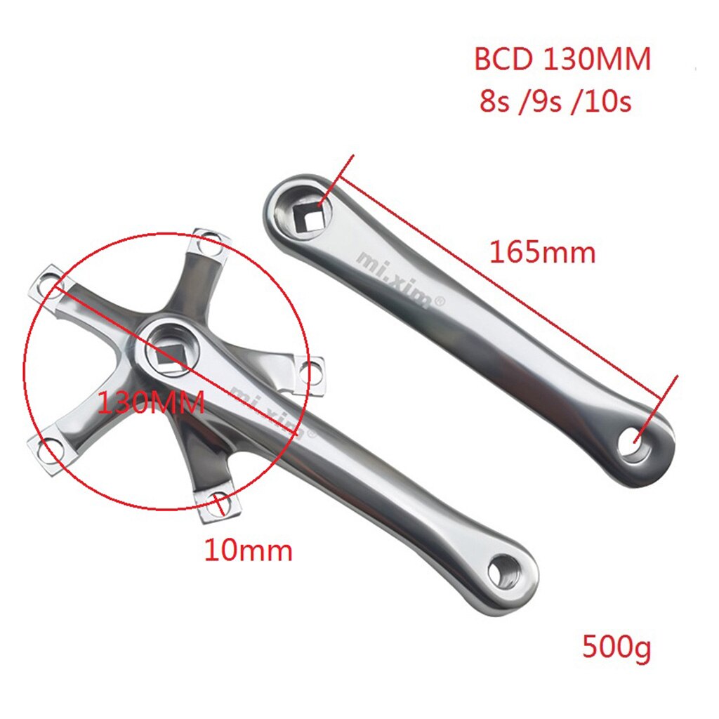 Bielas de bicicleta de montaña de carretera 165mm BCD 130, piñón de manivela de bicicleta de aluminio e instalación, Kit de clavos para 8/9/10 velocidades, disco único/Doble