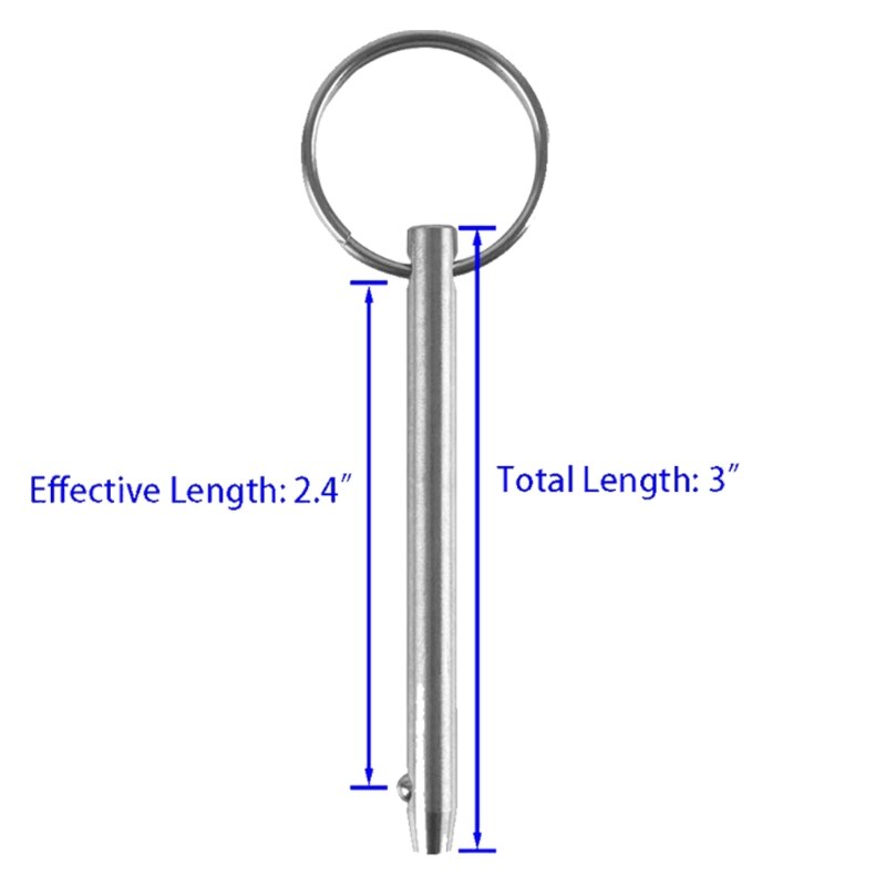 2 Pack Quick Release Pins Stainless Steel Quick Release Pins Usable Length 2.4 inches for Cabins Shipbuilding Industries