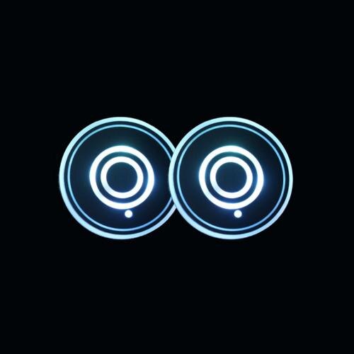 Uds Micro USB recargable LED RGB Color de luz de coche posavasos de bebidas titular Mat inteligente de la lámpara del coche taza de agua accesorios: DoubleLighting Rings