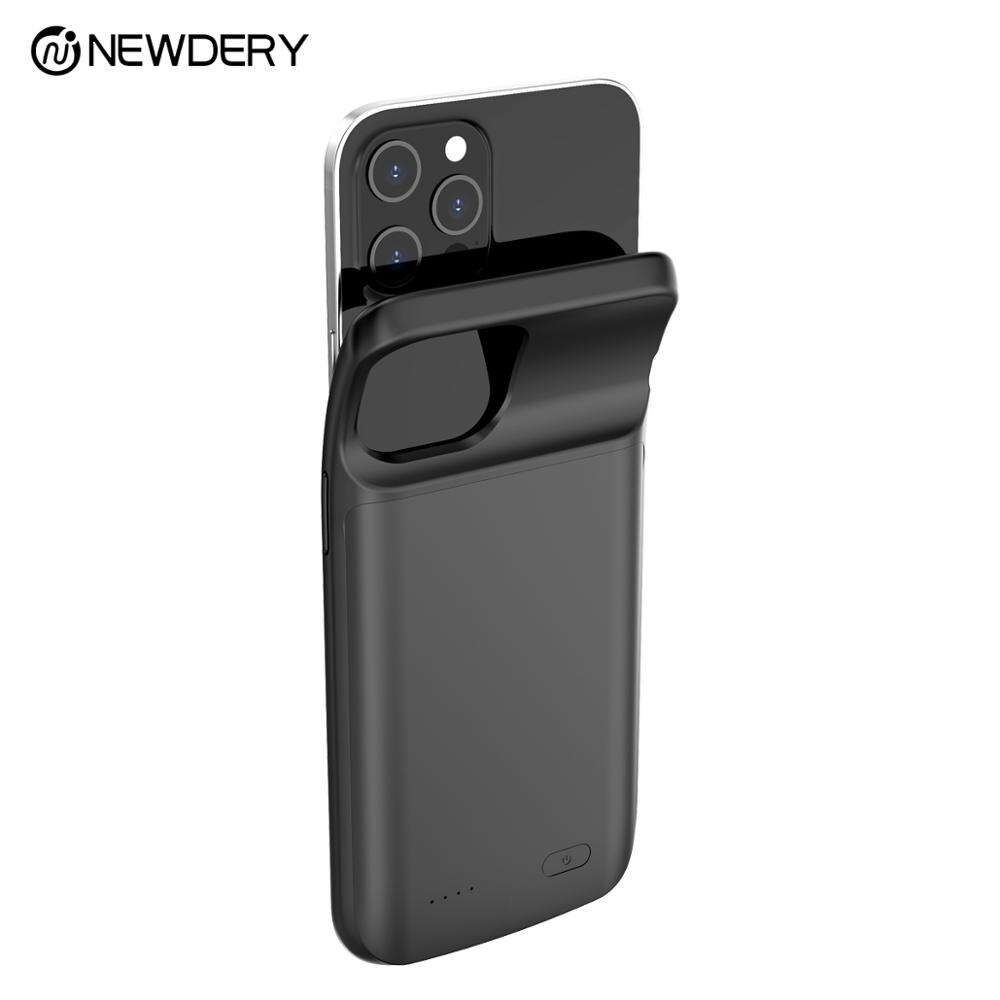 Newdery custodia di ricarica portatile per il iphone 12 mini 4700mAh Molle di TPU + PC di progettazione caso di alimentazione per iphone 12/12 pro ,12 pro max nero