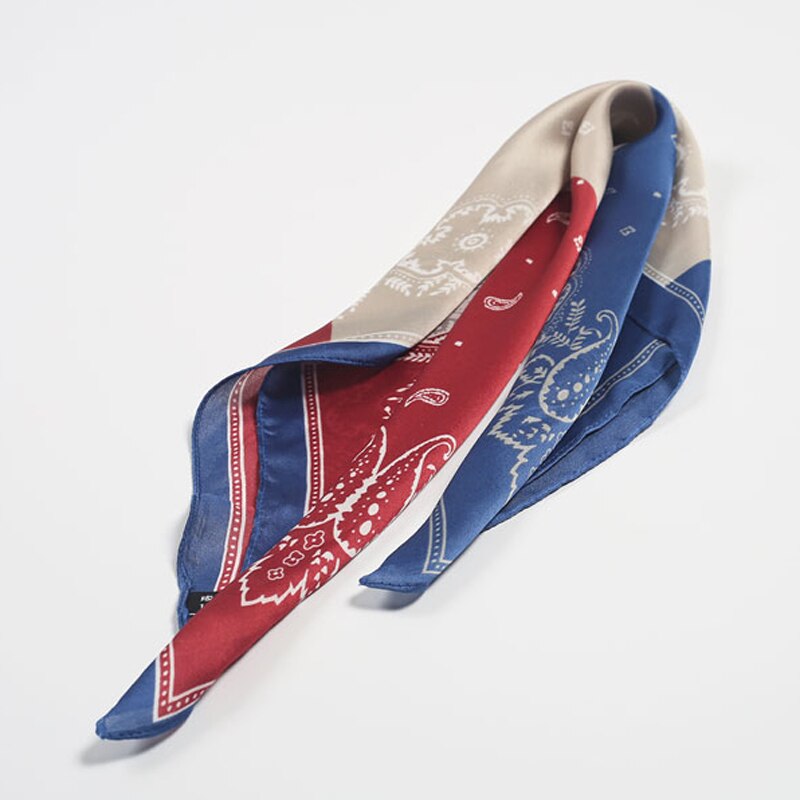 Luna & delfinsilke firkantede tørklæder 50 x 50cm farvematchende cashew blomster bandanas kvinder vintage paisley pandebånd tyndt tørklæde