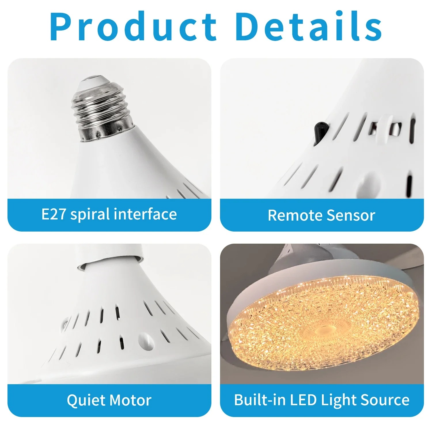 Ceiling Fan Light Retractable Blades Fans Crystal Lampshade APP and Remote Control Fans Light Modern and Simple Bedroom Lighting