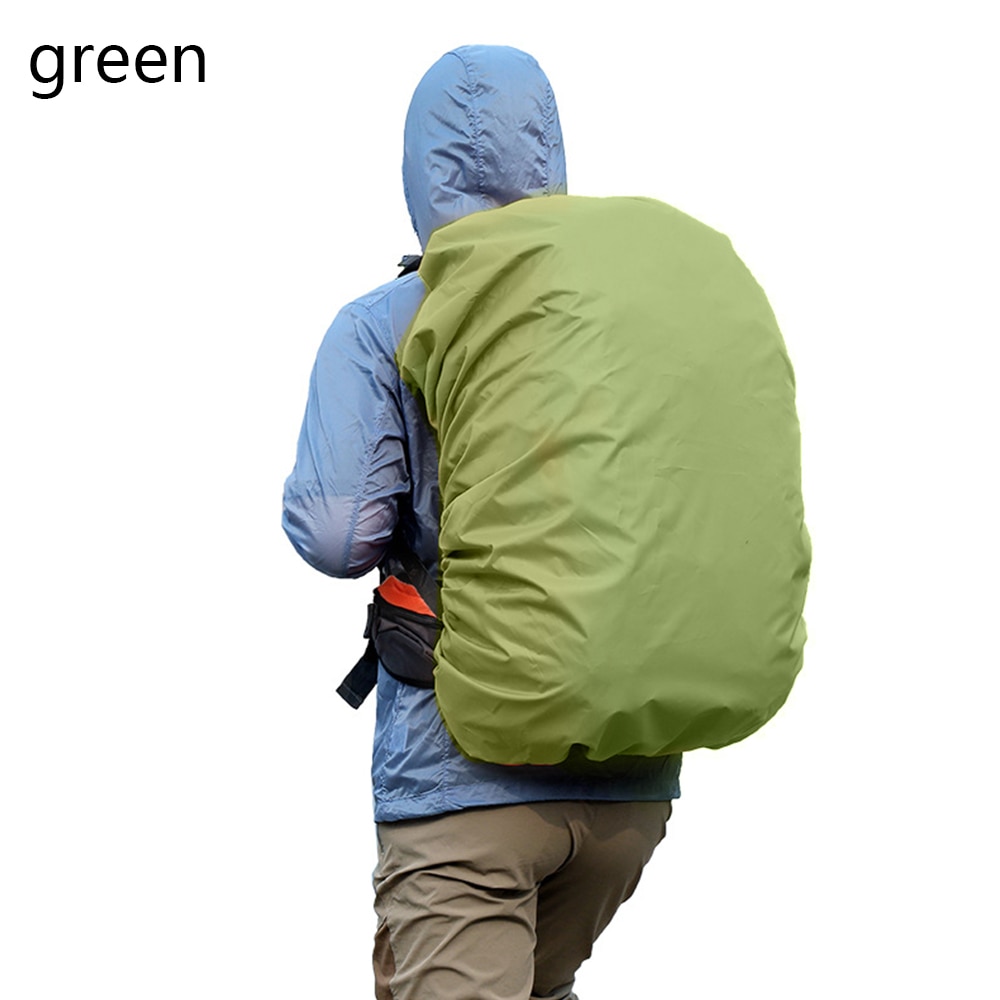 Poncho impermeable ligero reflectante para mochila, bolsa de hombro ultraligera resistente al agua, protege la lluvia al aire libre: Color verde