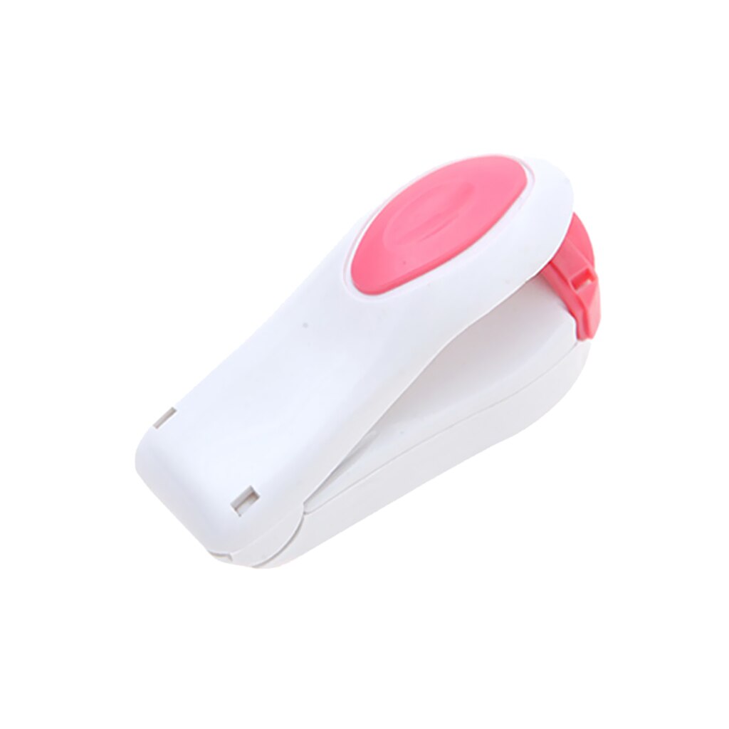 Bærbar mini-sealer-forseglingsmaskine til plastikposer, der forsegler opbevaring af fødevarer til konservering af fødevarer: Hvid og lyserød