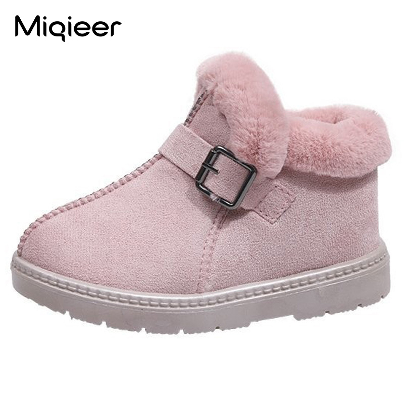 Infant Girls Winter Snow Boots For 1-3 Years Warm Plush Outdoor Flat Walking Shoes Non Slip Princess Little Baby Ankle Boots