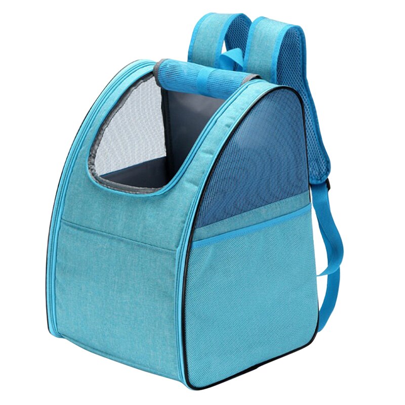Ademend Ventilatie Portable Oxford Doek Venster Huisdier Rugzak Rits Hond Kat Zichtbaar Outdoor Reizen Grote Opvouwbare Carrier: light blue