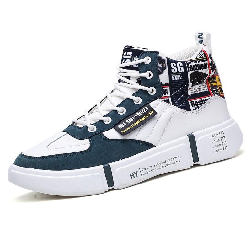 Quheng Mannen Schoenen Herfst Winter Hoge Top Schoenen Board Schoenen Daddy Casual Schoenen Onhandig Sneaker 39-44 eu: green / 39
