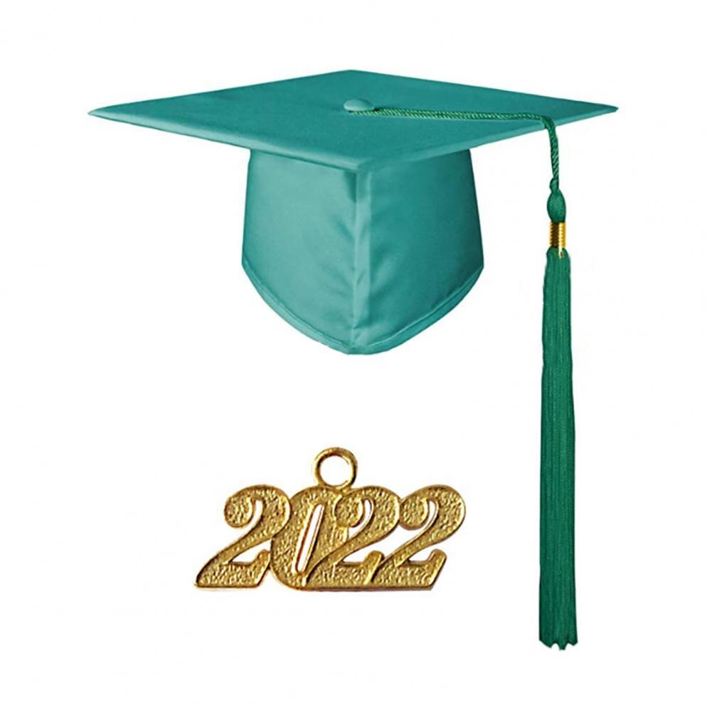 2022 Memorable Graduation Cap 2022 Fabric Practical Coloful Graduation Cap Decoration for Student: Green