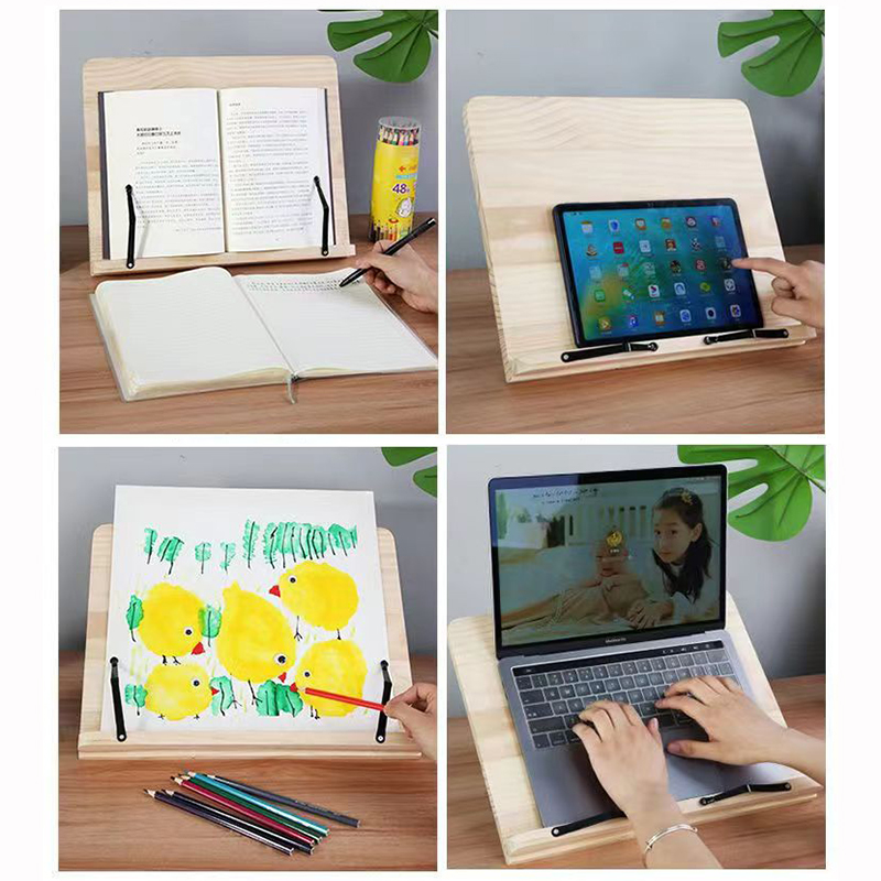 Draagbare Verstelbare Boekenhouder Lade En Pagina Paperclips-Kookboek Lezen Bureau Stevige Standaard Voor Boeken Lichtgewicht Boekenstandaard