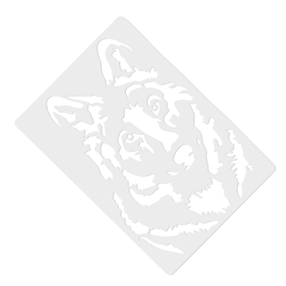 5pcs Multifunctional Chic Hollow out Plastic Wolf Pattern Painting Stencil Friends Co-worker Family