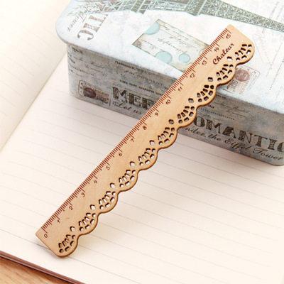 1 pièces corée Kawaii mignon papeterie dentelle bois règle à coudre règles école enfants papeterie essentiel récompense: A