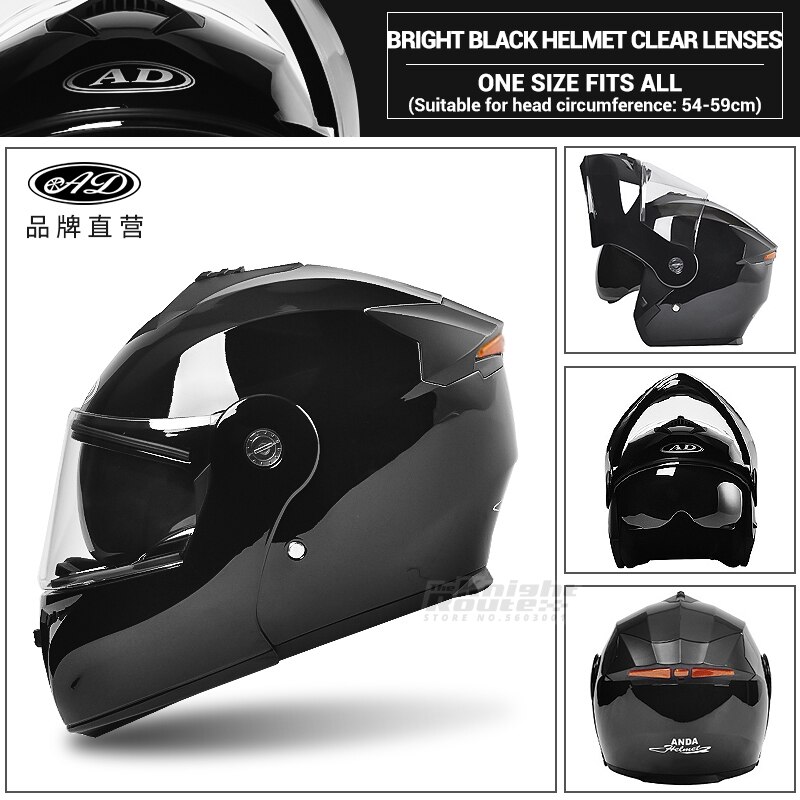 Rosa Motorrad Helm Männer Motorrad Biker Volle Gesicht Helm Flip Dual Objektiv Modulare Roller Motocross Reiten Moto Crash Helm: 107  HD LT BK
