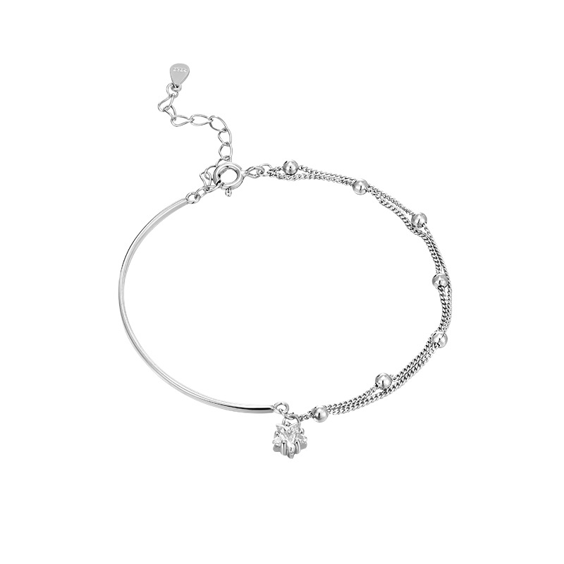 Nueva pulsera de estrella de Plata de Ley 925 a la , accesorios de temperamento simples, de de cumpleaños para joyería fina para mujer