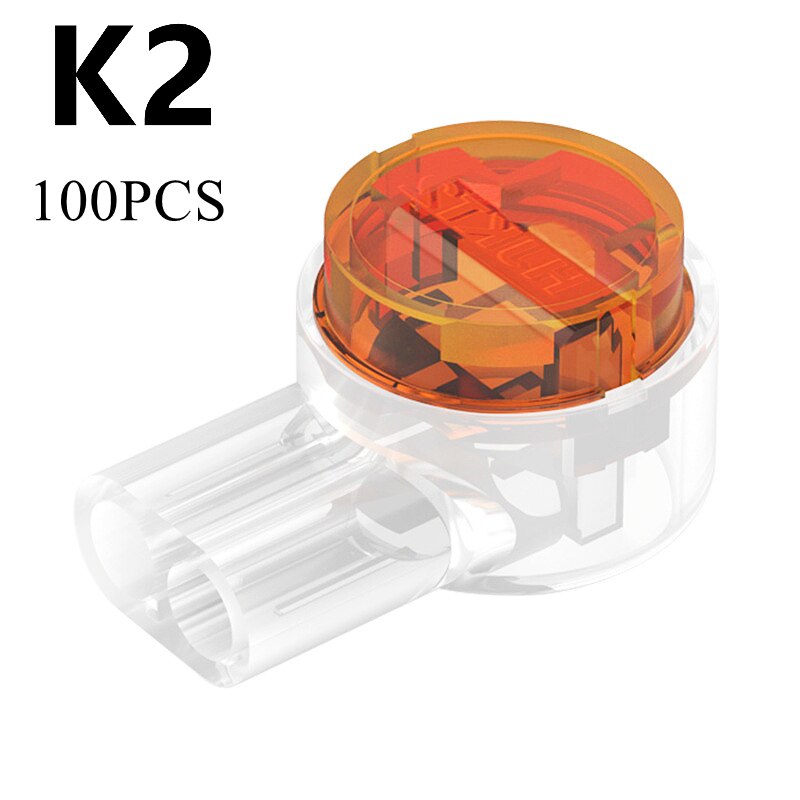 Htoc Netwerk Kabel Terminals Waterdicht Gel Gevulde Clear Knop Telefoon Wire Connectors UY2 Butt Splice Connector K1 K2 K3: K2 100pcs