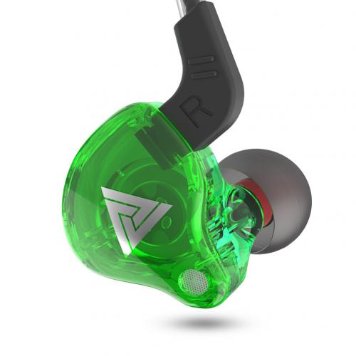 QKZ AK6-auriculares HiFi con cable, auriculares estéreo de sonidos graves, auriculares internos deportivos para correr con micrófono para teléfonos móviles y reproductor de mp3: green