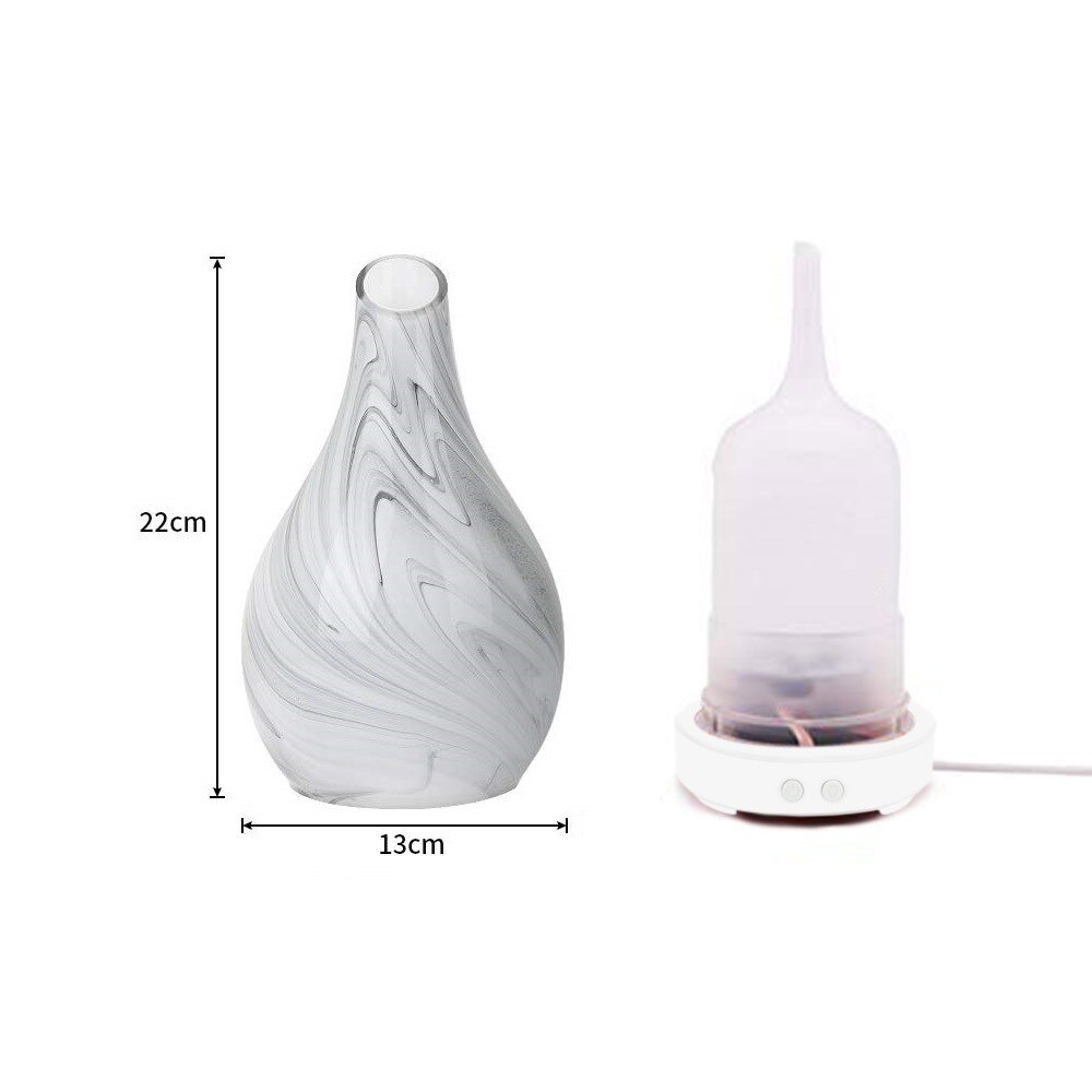 Gray Glass Ultrasound Aroma Diffuser Household Ultrasound Humidifier Bedroom Essential Oil Aromatherapy Machine White Sevencolor