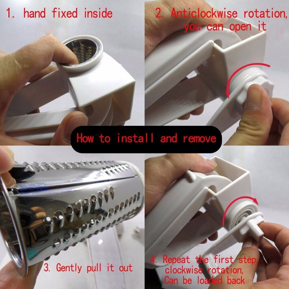 Cheese Grater Stainless Steel Drum Blade Handheld Parmesan Hard Cheese Shredder Slicer Grinder