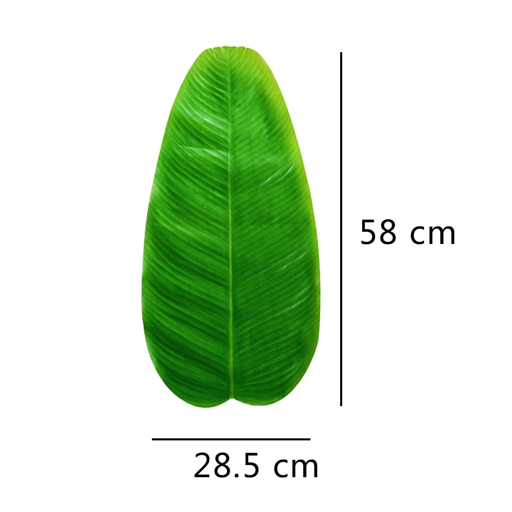58cm konstgjorda bananblad bordsmatta gröna blad simuleringsanläggning matta hawaiian party desktop tropiskt lövverk