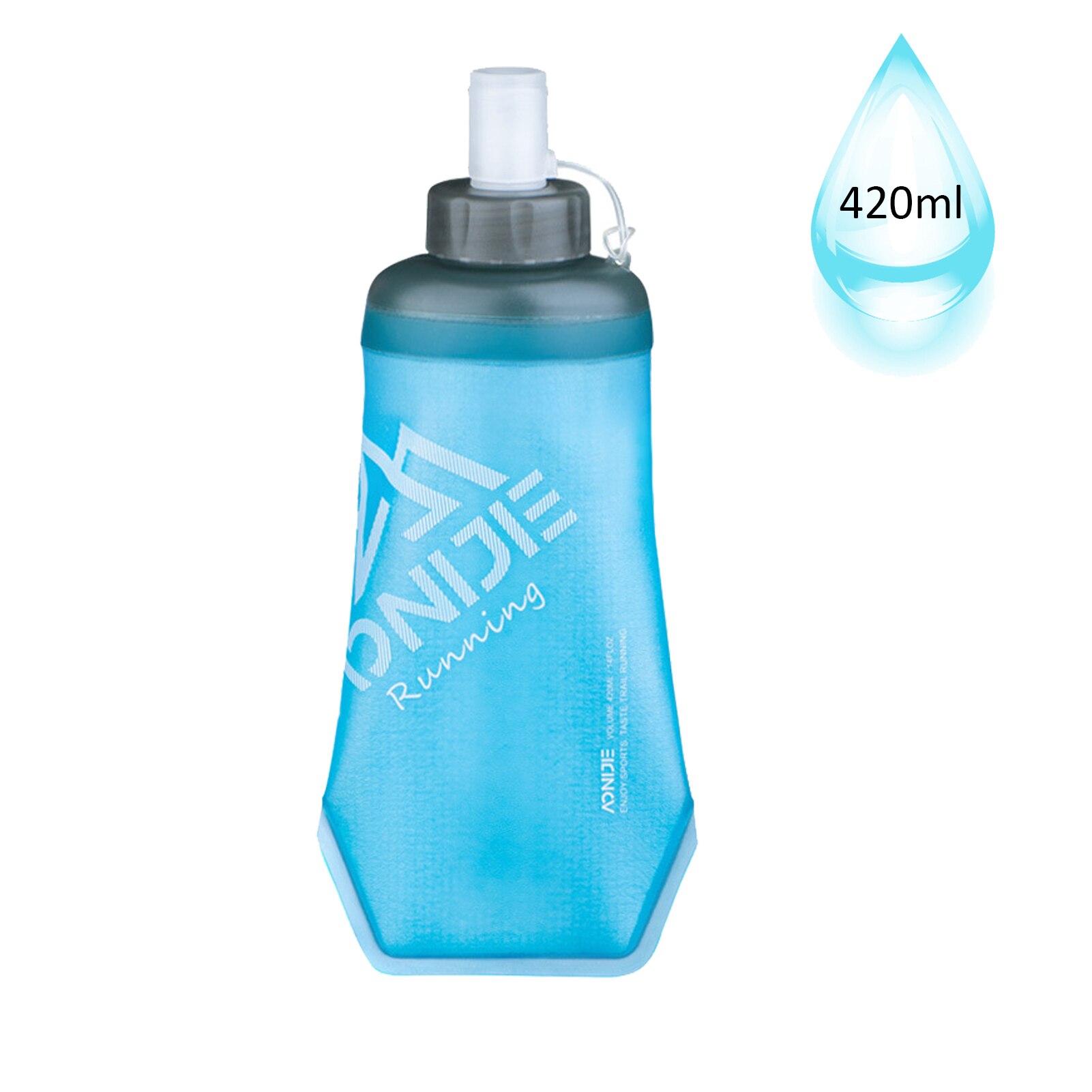 420ml Sports Water Bladder with EVA Insulated Coating TPU Drinking Bag Portable Soft Folding Insulating Water Bladder For Riding: Lake blue 420ML