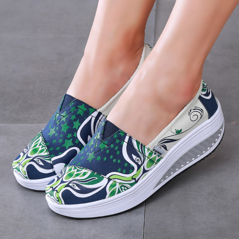 Women Toning Shoes Wedges Platform Body Shaping Shoes Slip Fitness Shoes Slimming Swing For Female Shoes AA11010